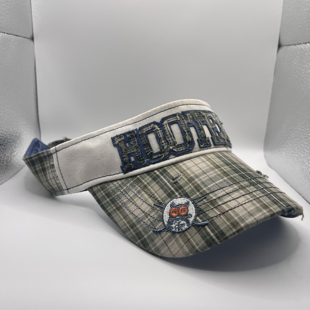 New Hooters Plaid Adjustable Golf Visor‎ Cotton - Picture 3 of 8